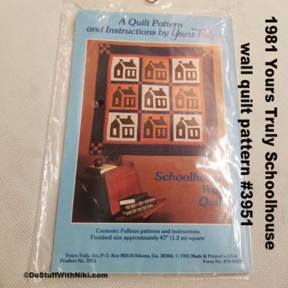 1981 Yours Truly Schoolhouse wall quilt pattern #3951 Pat018 - Picture 1 of 4